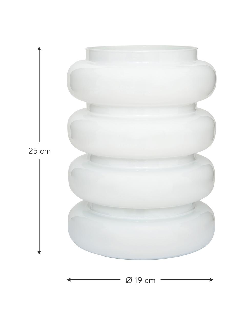 Designová váza z recyklovaného skla Bulb, Sklo, Bílá, Ø 19 cm, V 25 cm