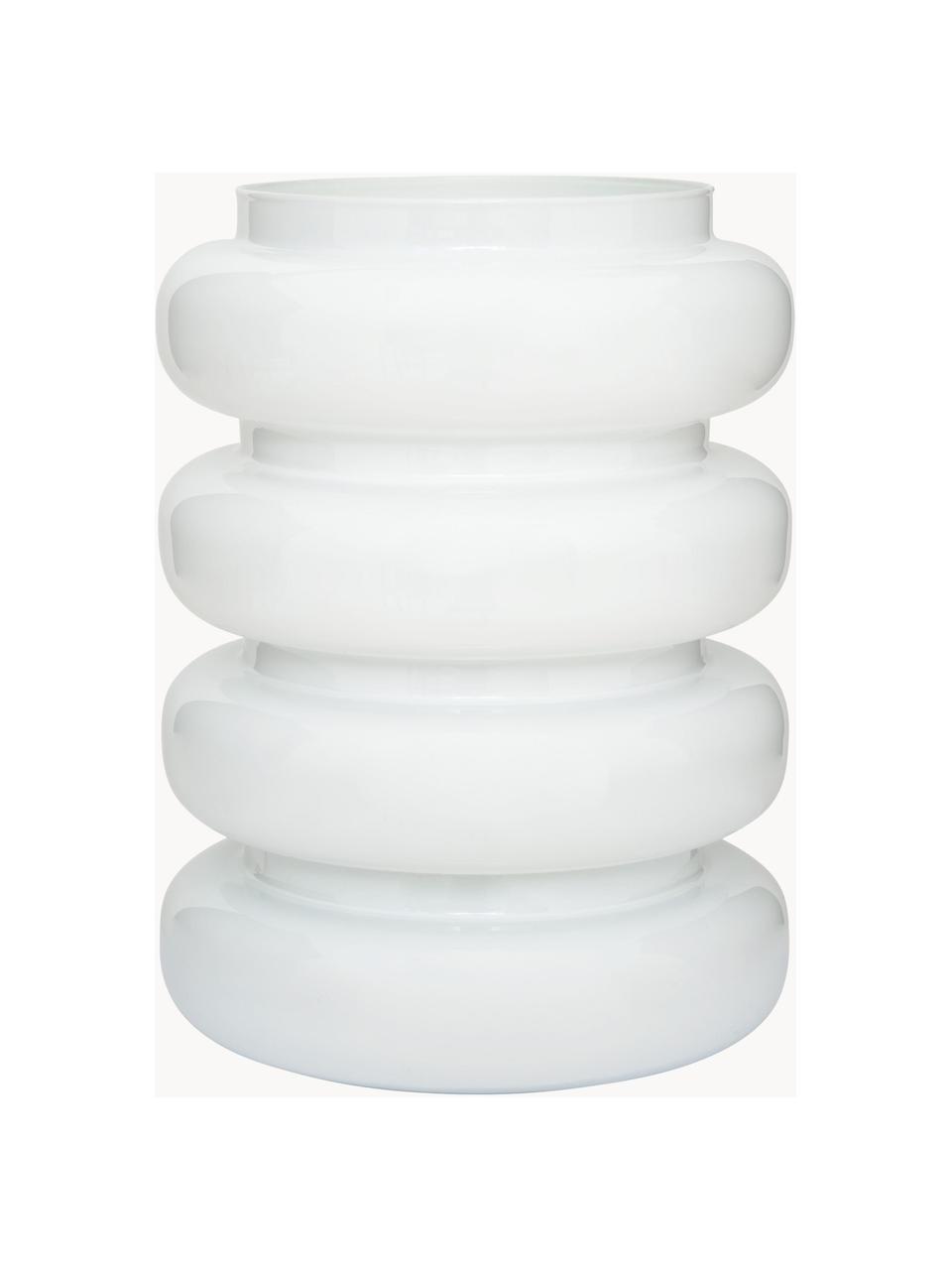Design-Vase Bulb aus recyceltem Glas, 25 cm, Glas, Weiß, Ø 19 x H 25 cm