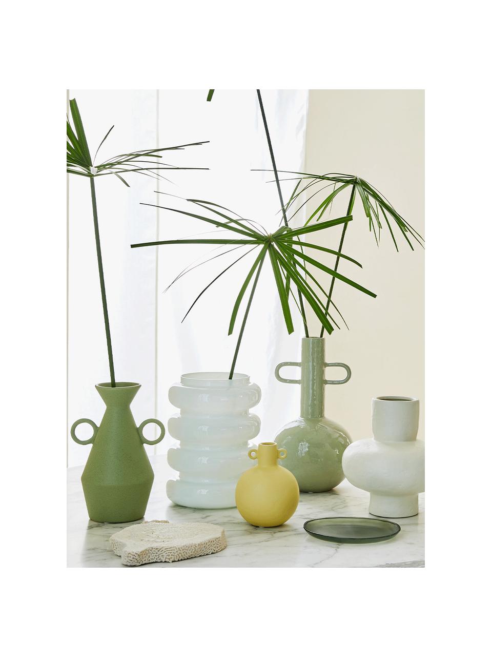 Design-Vase Bulb aus recyceltem Glas, 25 cm, Glas, Weiss, Ø 19 x H 25 cm