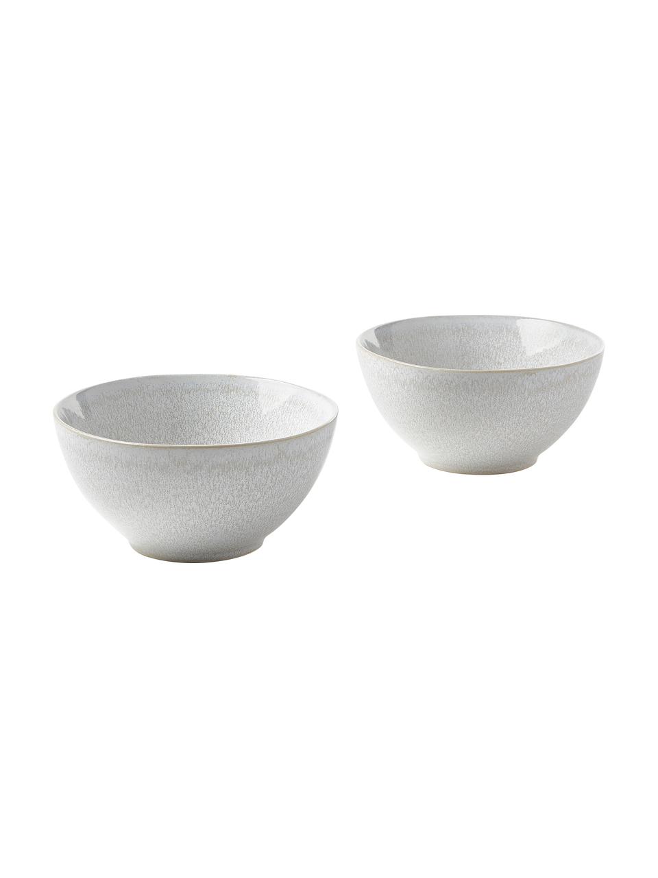 Misky na müsli s reaktivní glazurou Gemma, 2 ks, Kamenina, Krémově bílá, Ø 15 cm, V 8 cm