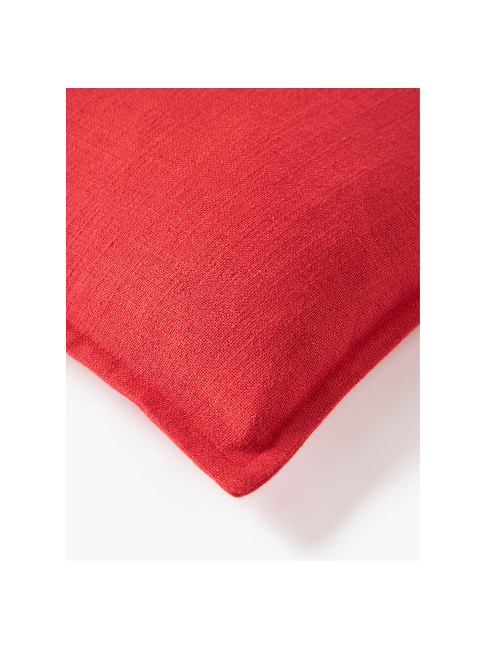 Housse de coussin 50x50 en coton Vicky, 100 % coton, Rouge, larg. 50 x long. 50 cm