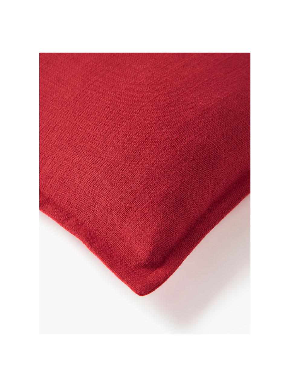 Housse de coussin 50s50 en coton Vicky, 100 % coton bio, Rouge, larg. 50 x long. 50 cm