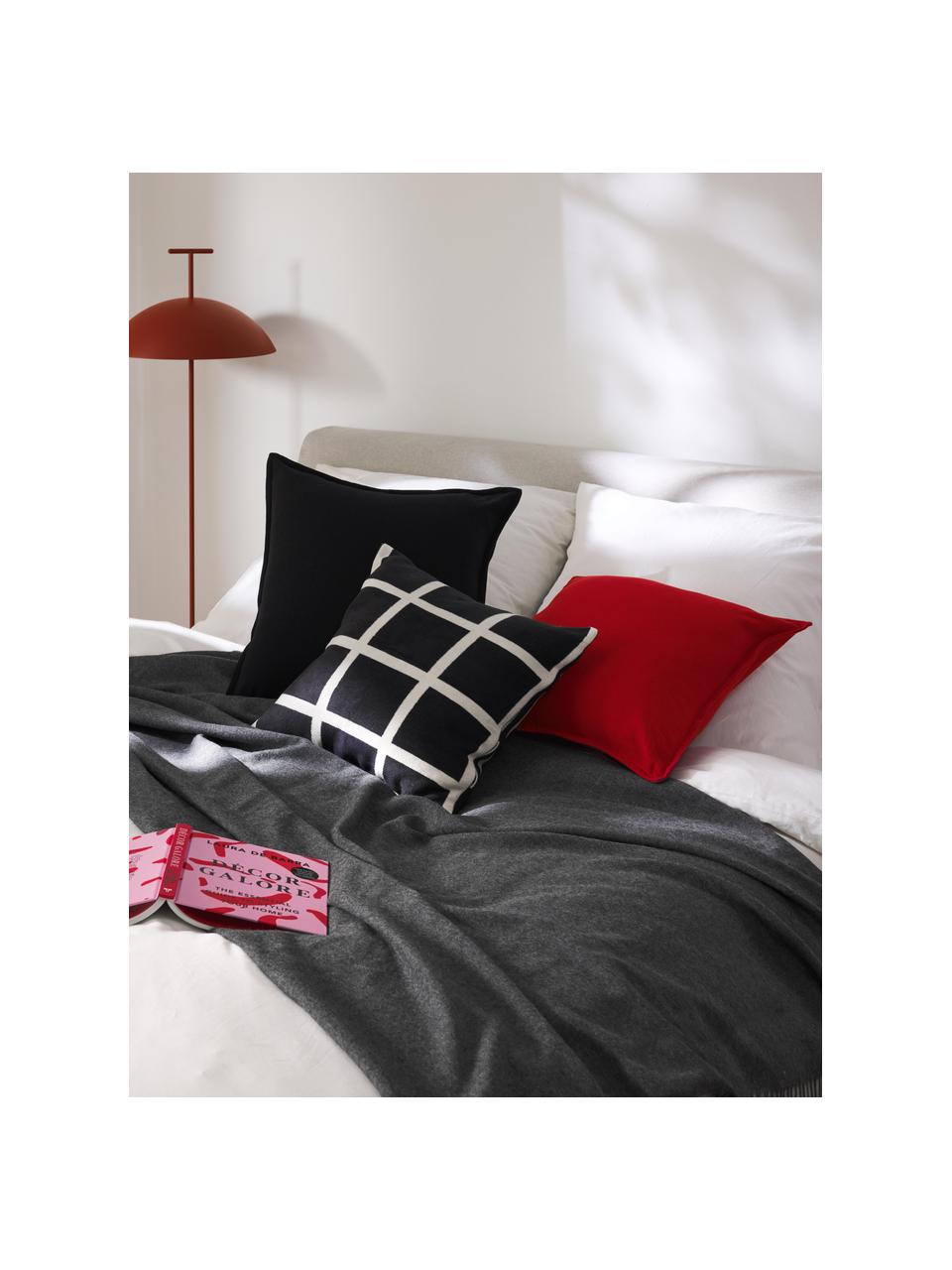 Housse de coussin 50s50 en coton Vicky, 100 % coton bio, Rouge, larg. 50 x long. 50 cm