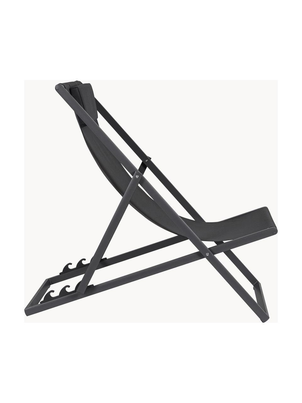 Tumbona plegable Taylor, Asiento: plástico (610 g/m²), Estructura: aluminio con pintura en p, Gris oscuro, An 61 x L 102