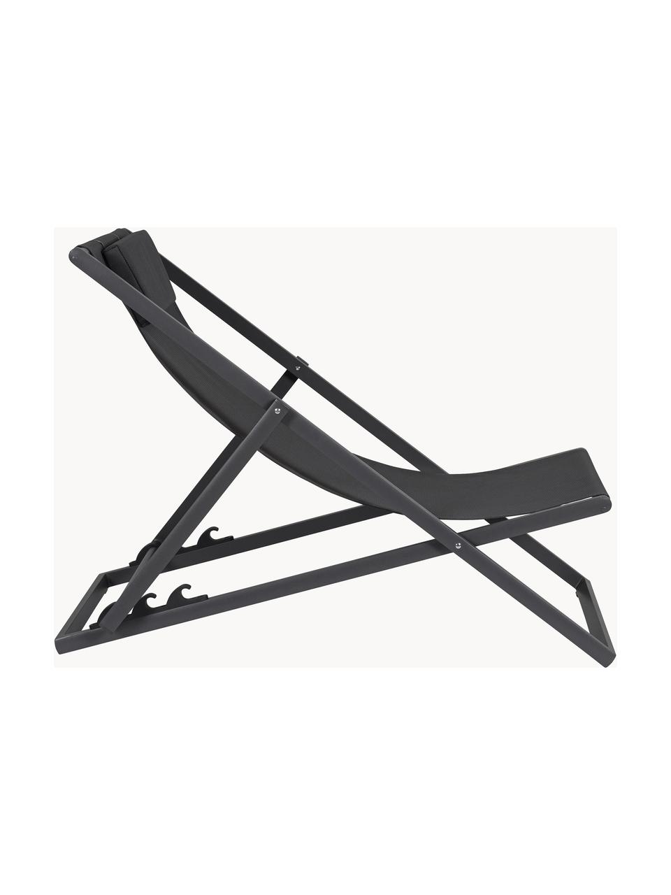 Inklapbare ligstoel Taylor, Frame: aluminium, gepoedercoat, Donkergrijs, B 61 x L 102 cm
