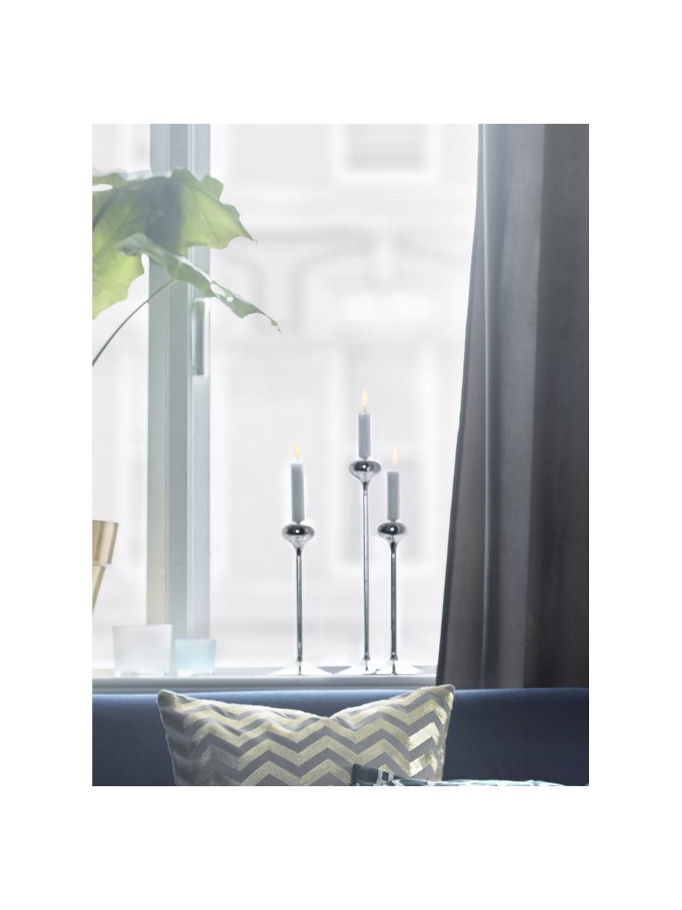 Kandelaar Rakel, set van 3, Gecoat aluminium, Zilverkleurig, Set met verschillende groottes