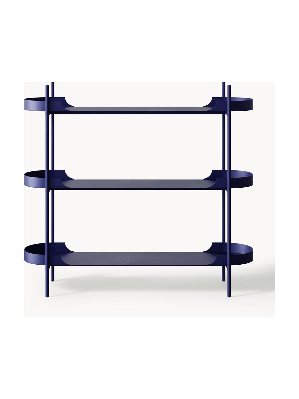 Étagère en métal Taru, Métal, revêtement par poudre, Bleu roi, mat, Ø 120 x haut. 104 cm