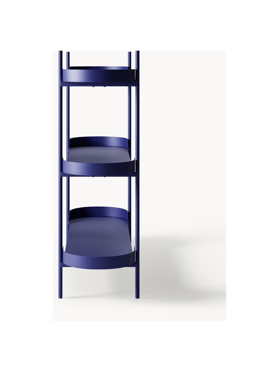 Étagère en métal Taru, Métal, revêtement par poudre, Bleu roi, mat, Ø 120 x haut. 104 cm