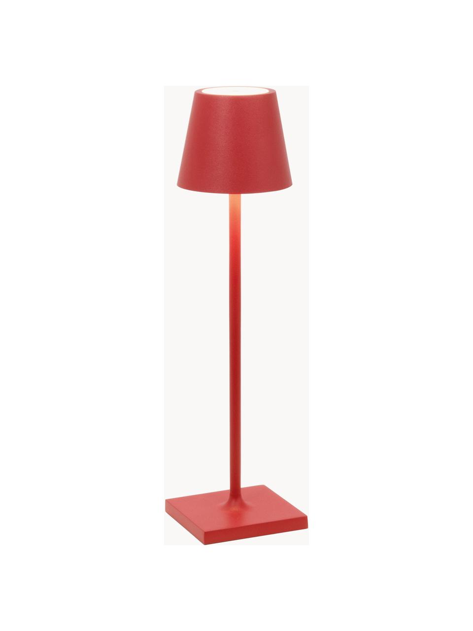 Mobile LED-Tischlampe Poldina, dimmbar, Rot, matt, Ø 11 x H 38 cm