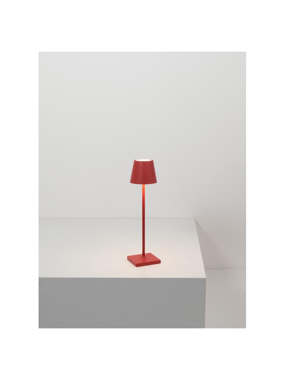 Mobile LED-Tischlampe Poldina, dimmbar, Rot, matt, Ø 11 x H 38 cm