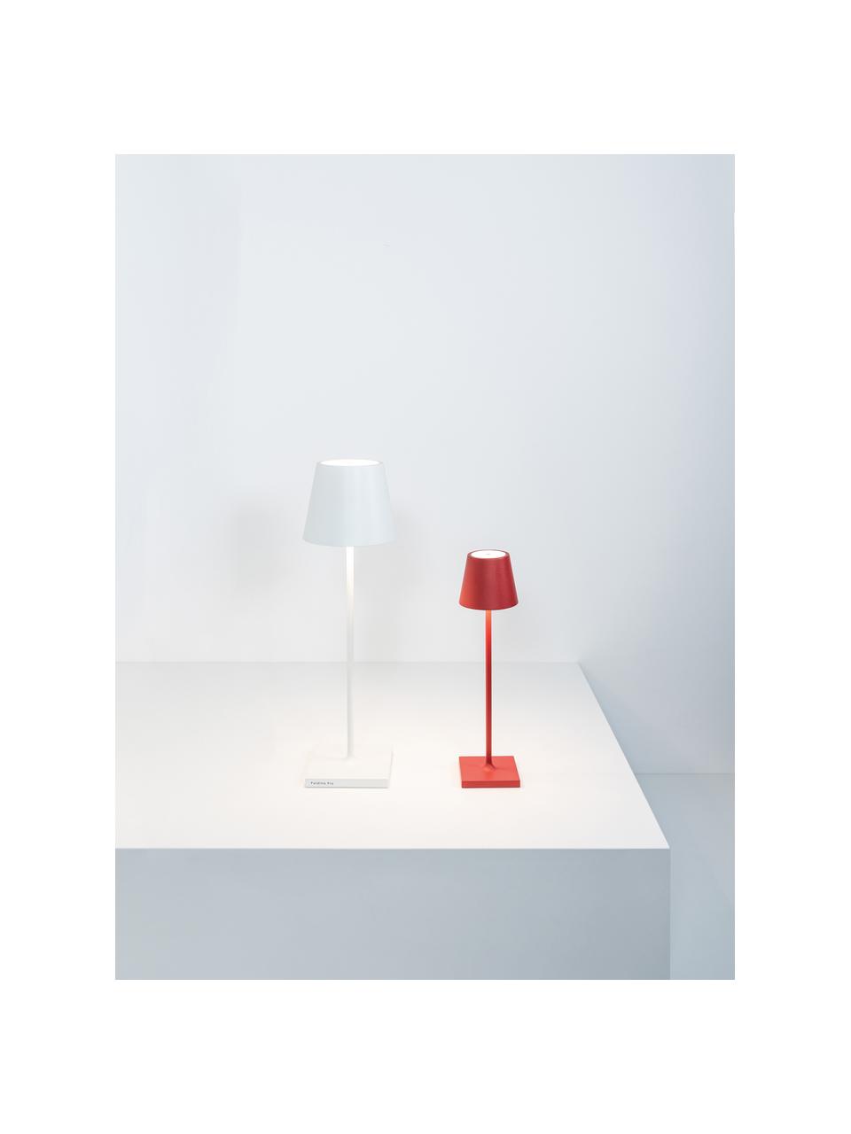 Mobile LED-Tischlampe Poldina, dimmbar, Rot, matt, Ø 11 x H 38 cm