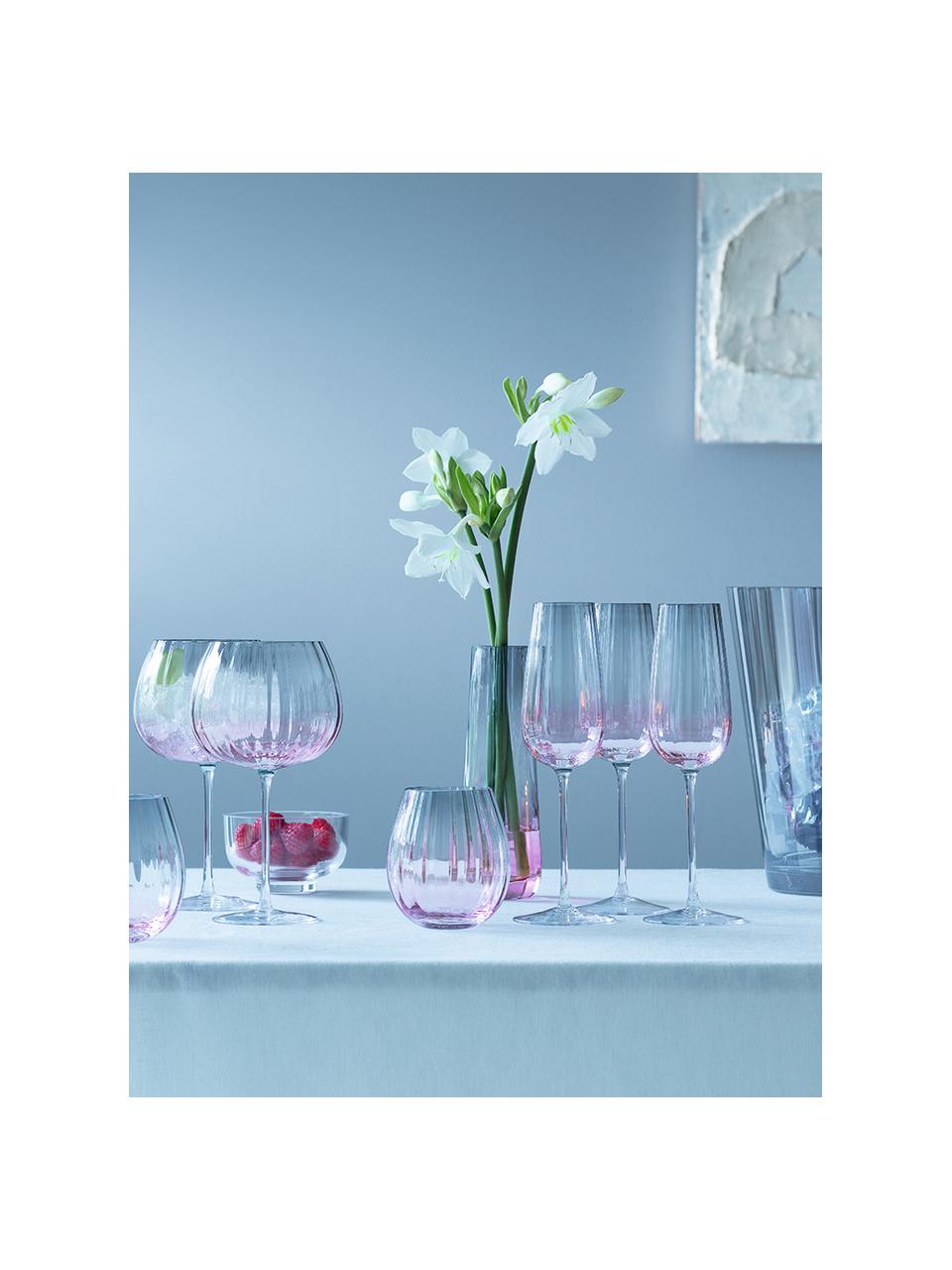 Verres à vin avec dégradé de couleur Dusk, 2 élém., Verre, Rose, gris, Ø 10 x haut. 20 cm, 650 ml