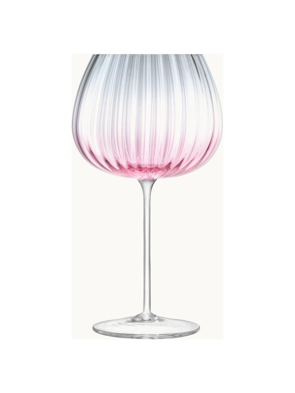 Calice vino fatto a mano con sfumatura Dusk, Vetro, Rosa, grigio, Ø 10 x Alt. 20 cm, 650 ml