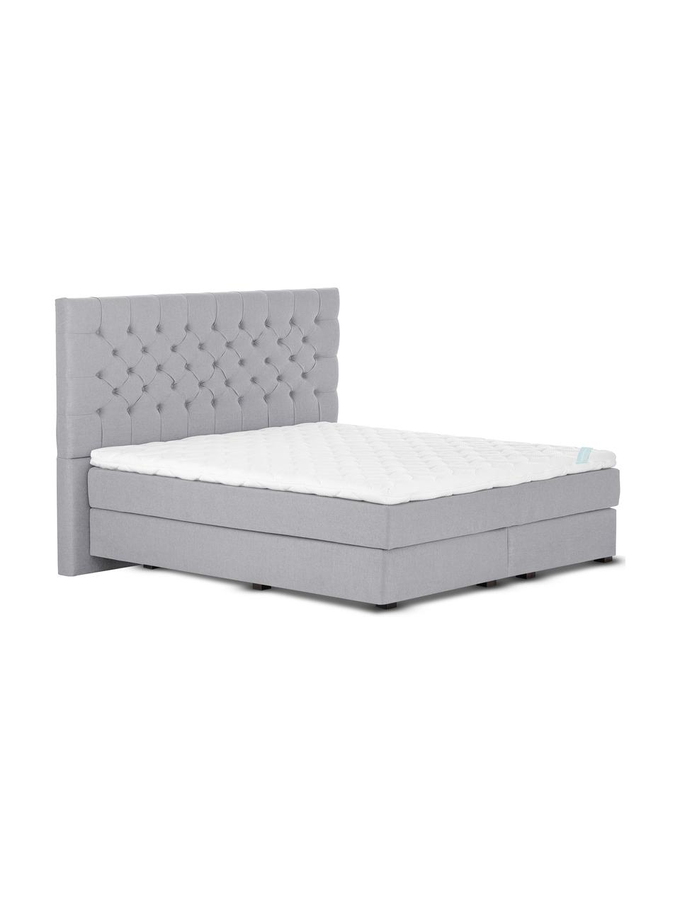 Cama matrimonial Premium Pheobe, Patas: madera de haya maciza pin, Gris, 200 x 200 cm