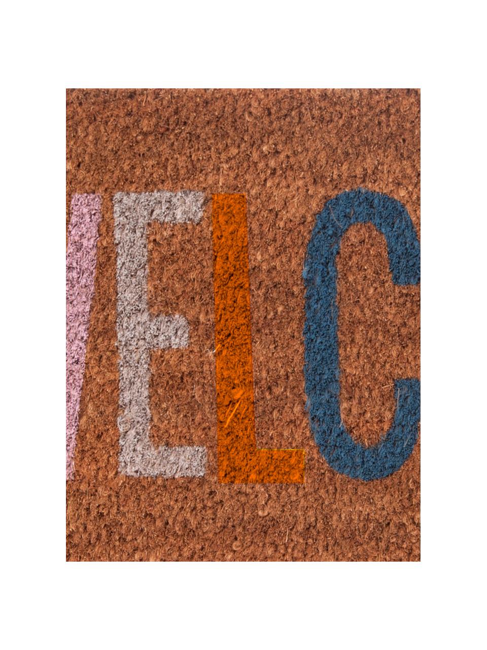 Paillasson étroit Welcome, Fibres de coco, Brun, larg. 26 x long. 77 cm