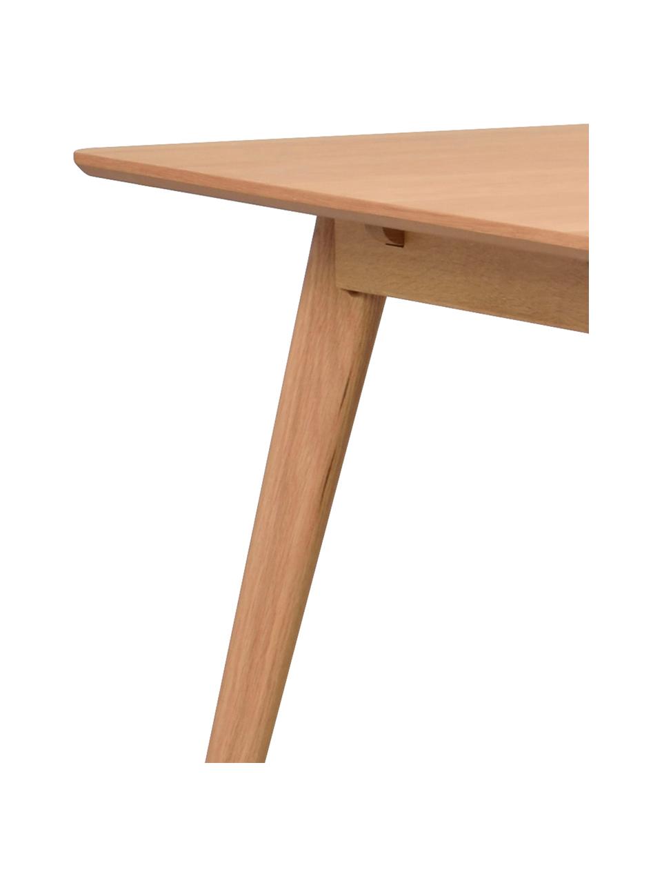 Tavolo marrone chiaro Yumi, 190x90 cm, Gambe: legno di albero della gom, Legno di quercia, Larg. 190 x Prof. 90 cm
