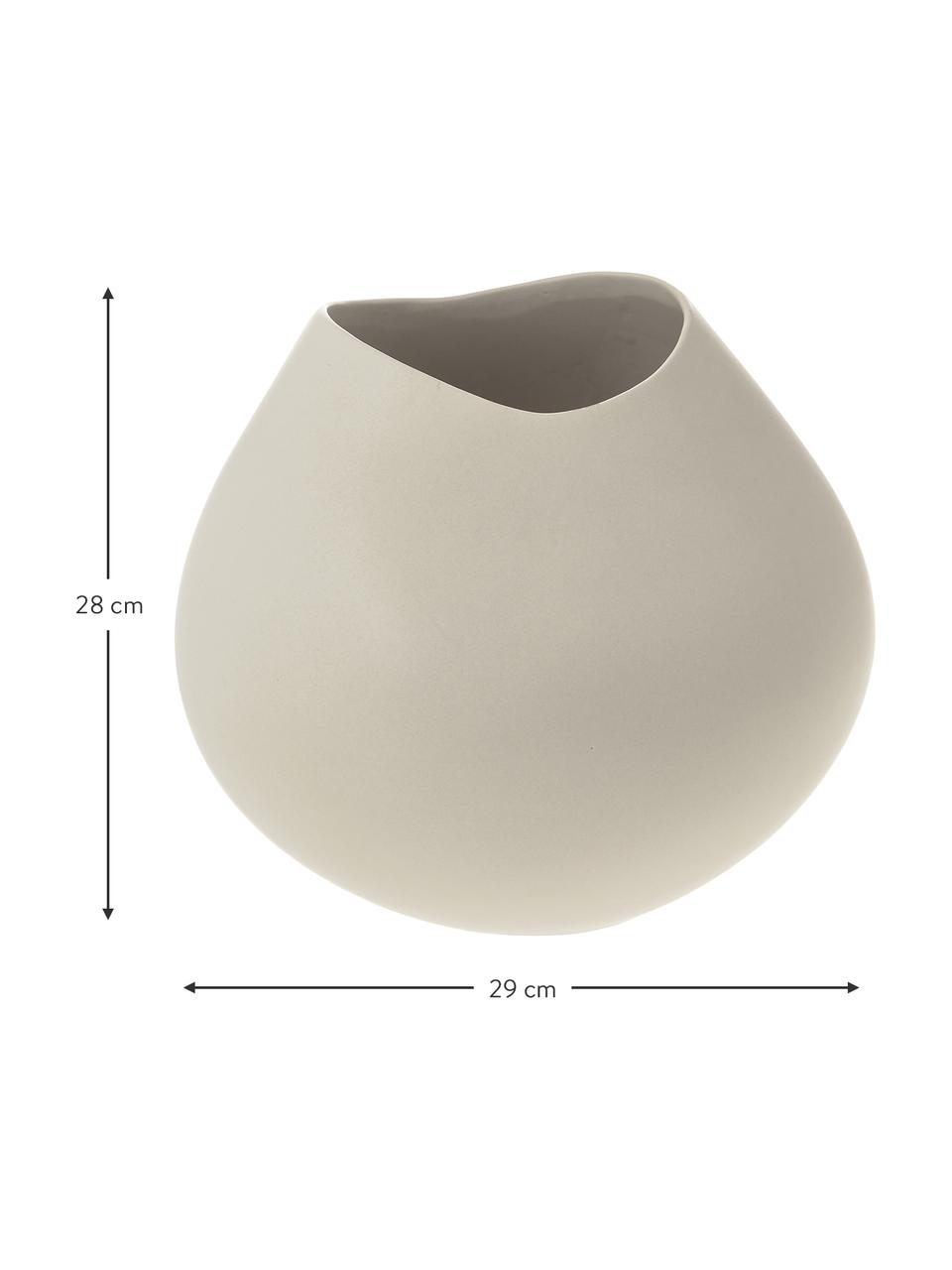 Vase design fait main grès cérame Opium, Grès cérame, Couleur crème, Ø 29 x haut. 28 cm