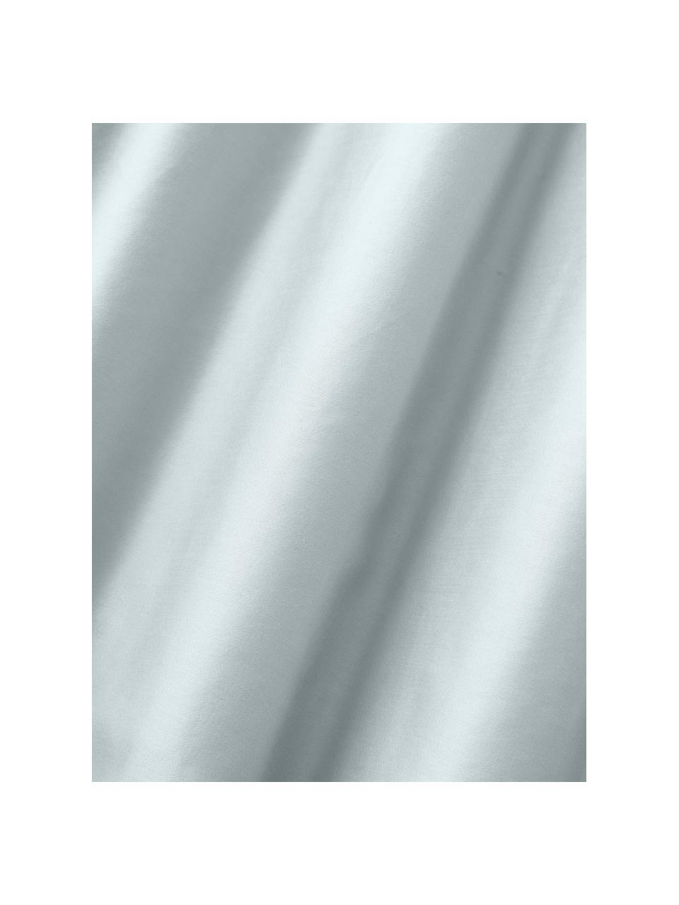 Sábana bajera cubrecolchón de satén Comfort, Azul claro, Cama 90 cm (90 x 200 x 15 cm)