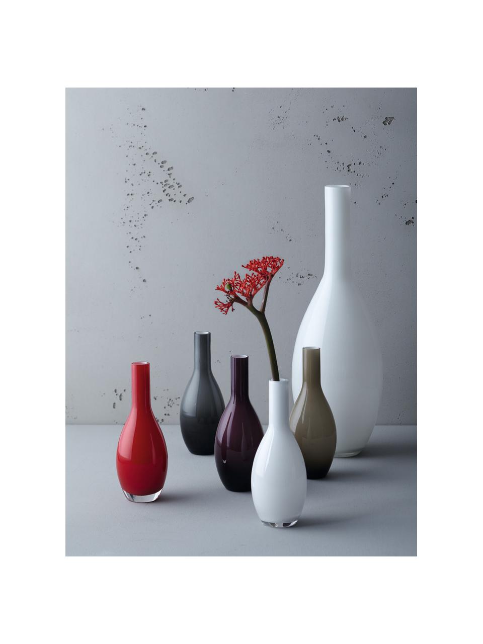 Ręcznie wykonany wazon ze szkła Beauty, Szklanka, Szary, Ø 14 x W 39 cm