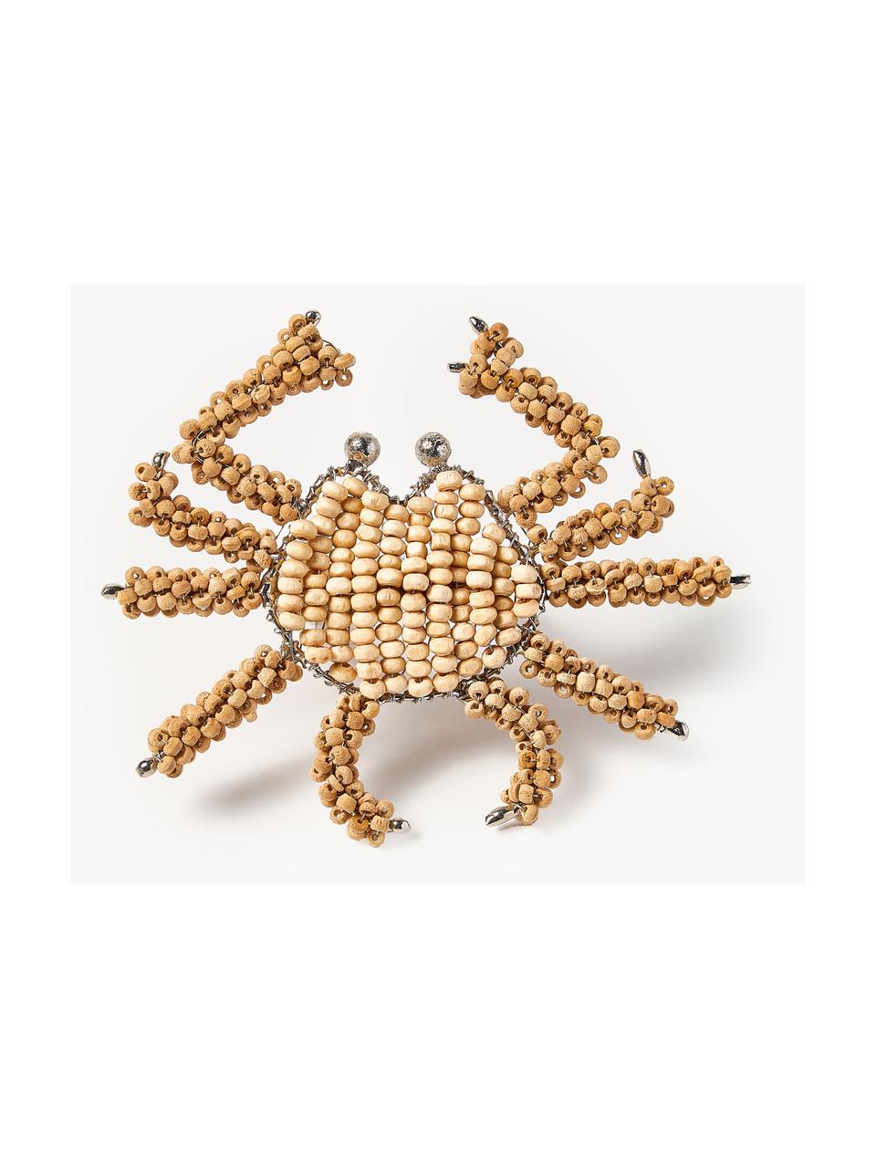 Drevený krúžok na obrúsky Crab, 2 ks, Drevené gule, kov, Drevo, Š 12 x V 6 cm