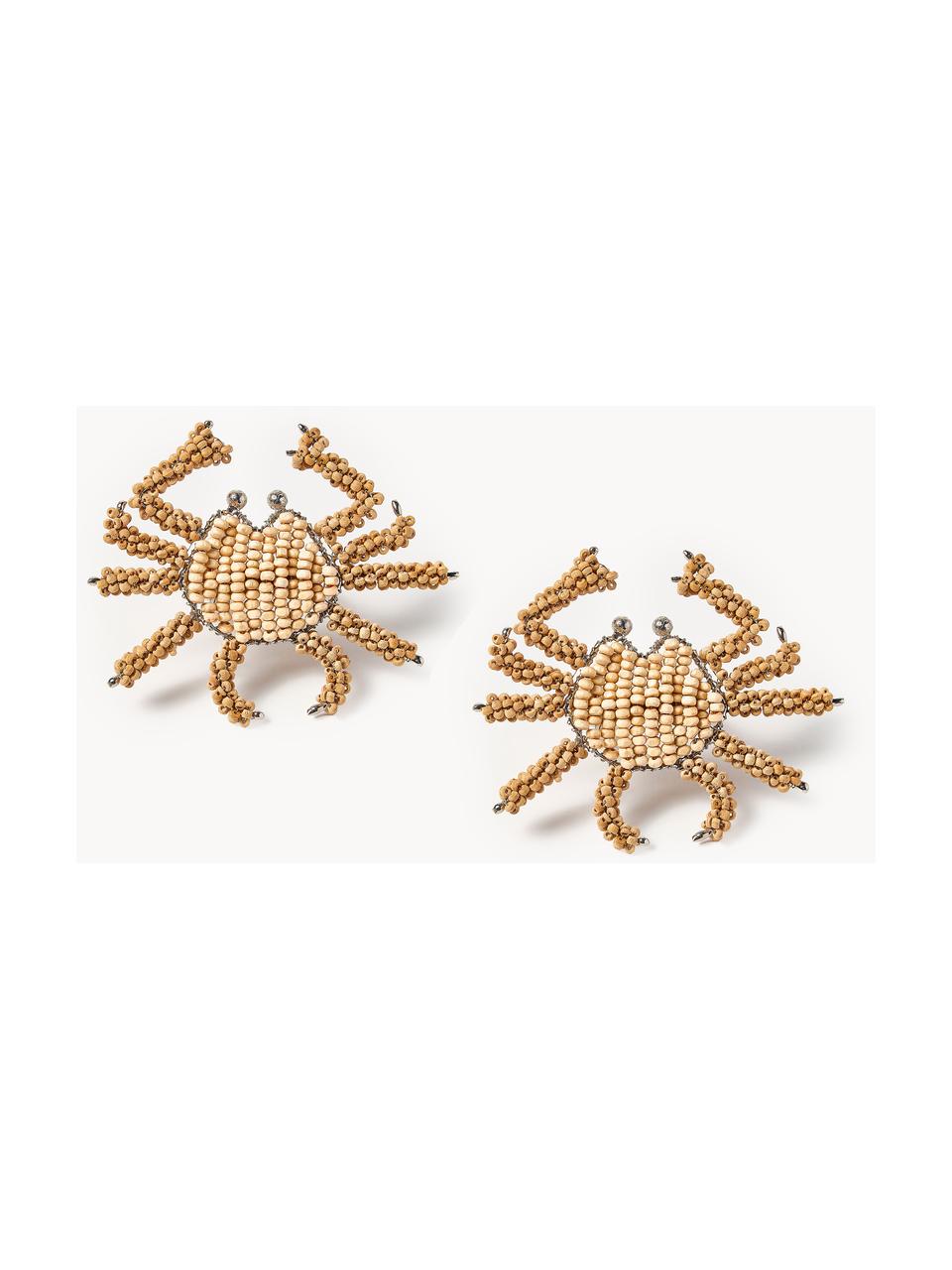 Drevený krúžok na obrúsky Crab, 2 ks, Drevené gule, kov, Drevo, Š 12 x V 6 cm