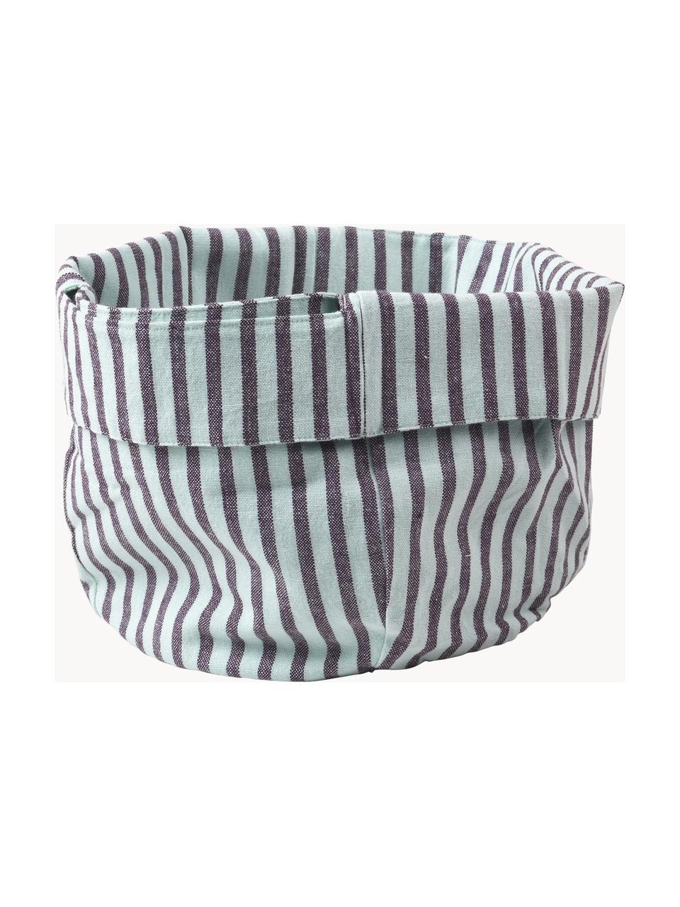Bolsa del pan a rayas de algodón Strips, 100% algodón, Lila, turquesa, Ø 22 x Al 22 cm