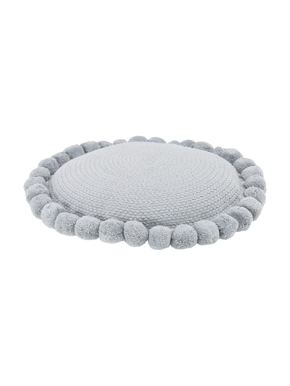 Cuscino arredo grigio con pompon Deva, Grigio, Ø 40 cm