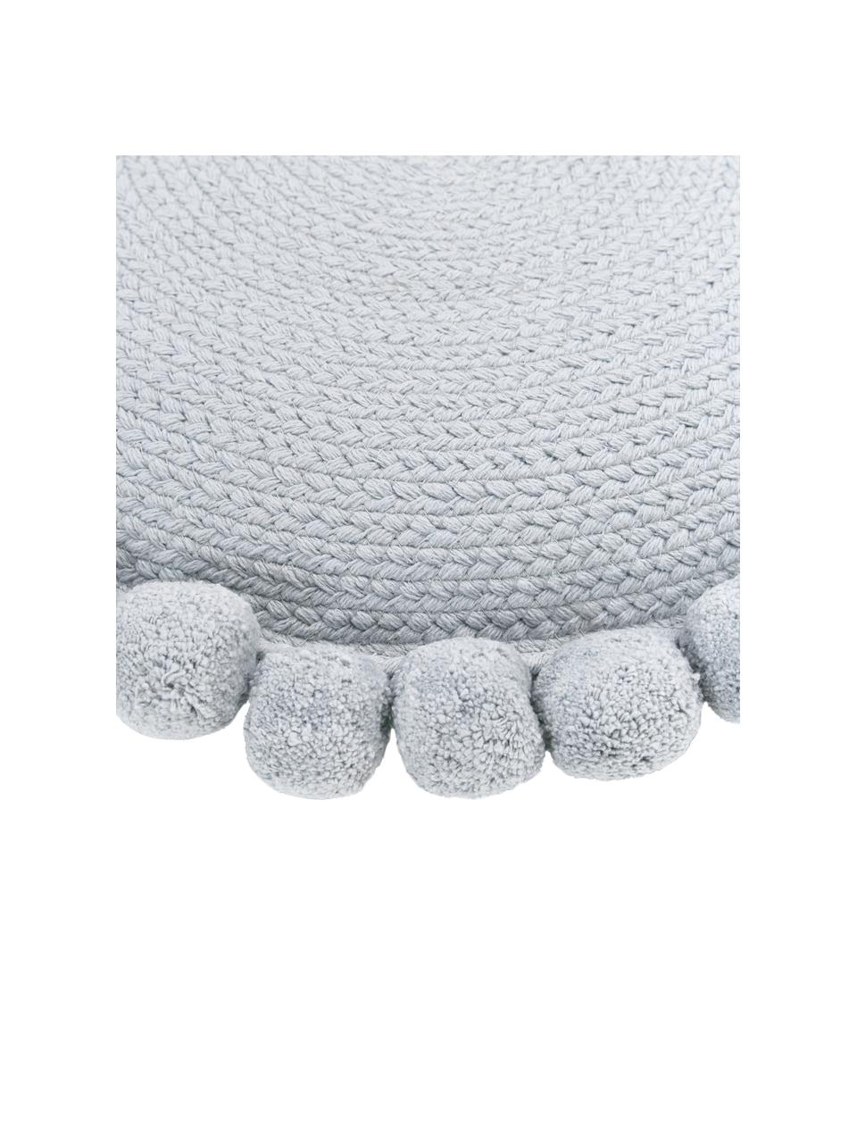 Cuscino arredo grigio con pompon Deva, Grigio, Ø 40 cm
