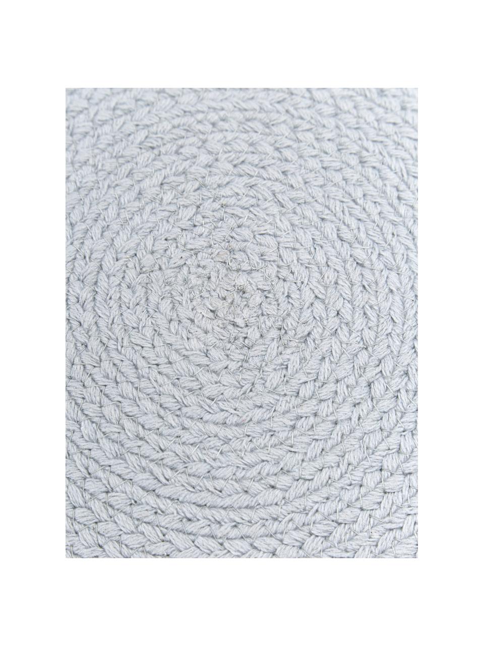 Cojín decorativo con pompones Deva, Funda: 100% algodón, Gris, Ø 40 cm