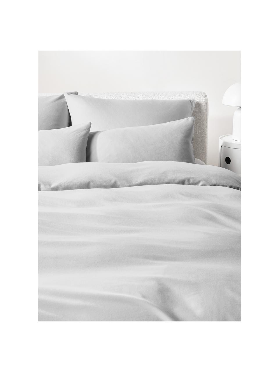 Funda nórdica de franela Biba, Gris claro, Cama 90 cm (155 x 220 cm)