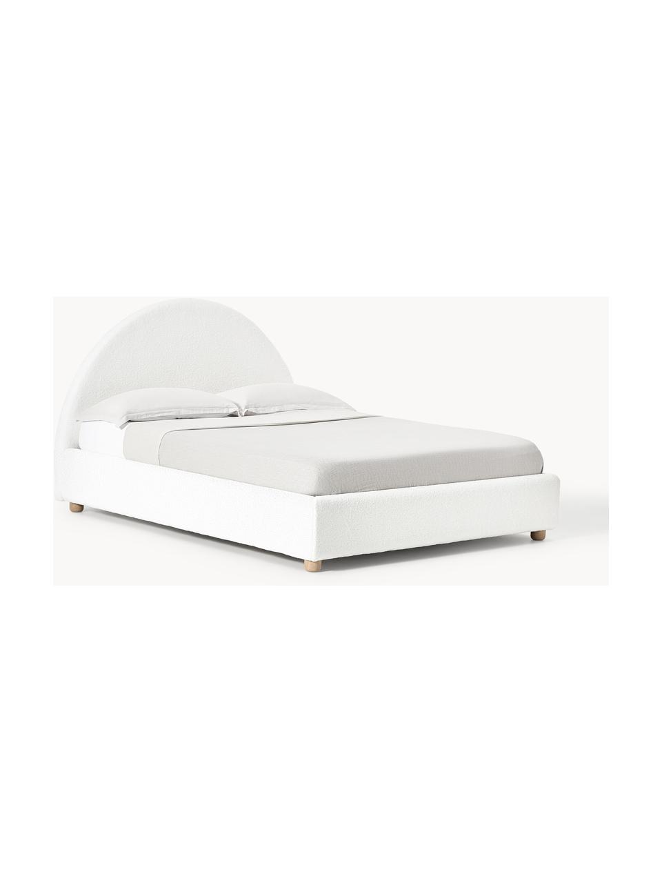 Čalouněná postel s úložným prostorem Ebba, Bílá, Š 160 cm, D 200 cm
