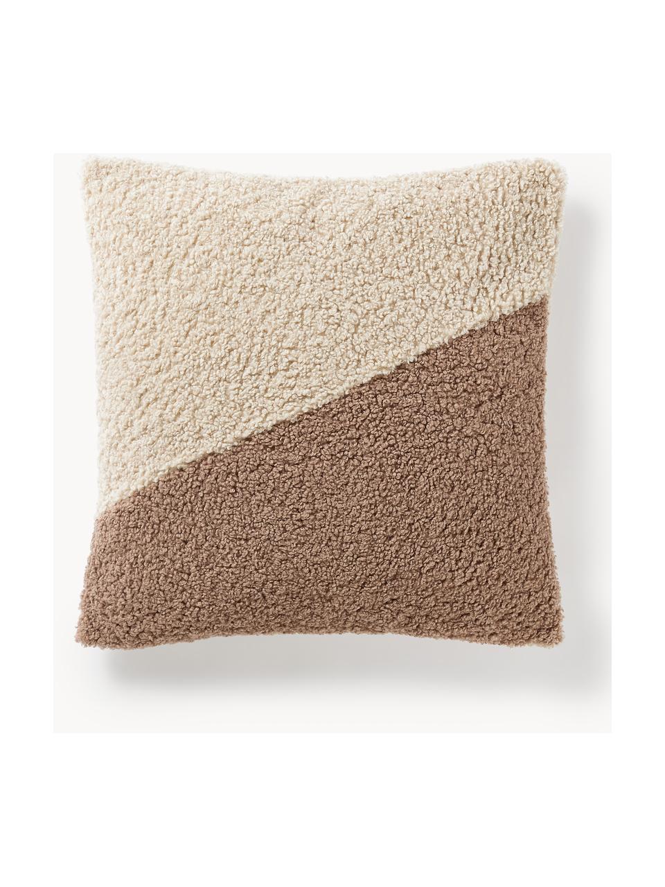 Housse de coussin en tissu peluche Mateo, 100 % polyester (tissu peluche)

Le matériau est certifié STANDARD 100 OEKO-TEX®,
 22.HCN.34554, Beige clair, beige, larg. 60 x long. 60 cm