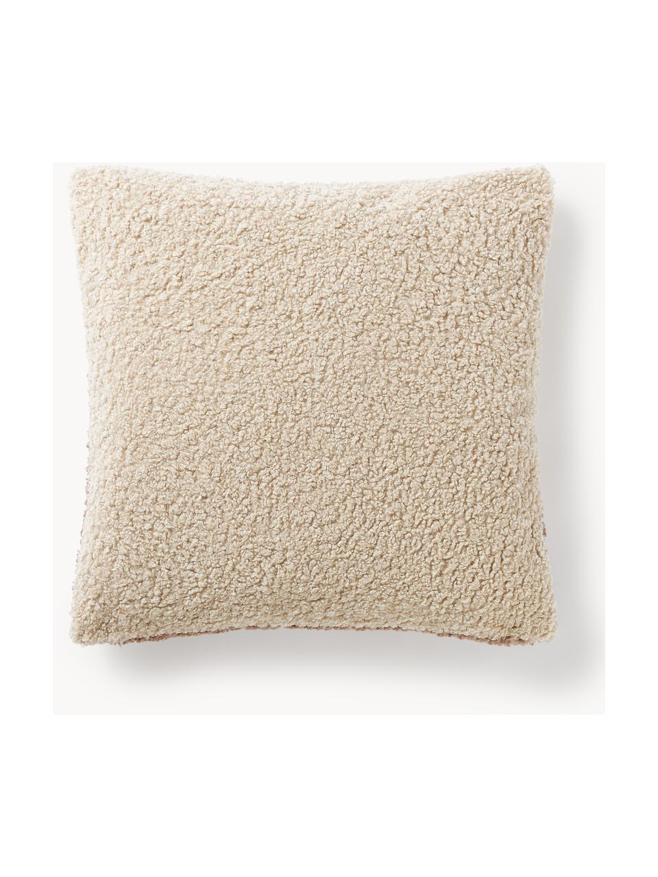 Housse de coussin en tissu peluche Mateo, 100 % polyester (tissu peluche)

Le matériau est certifié STANDARD 100 OEKO-TEX®,
 22.HCN.34554, Beige clair, beige, larg. 60 x long. 60 cm