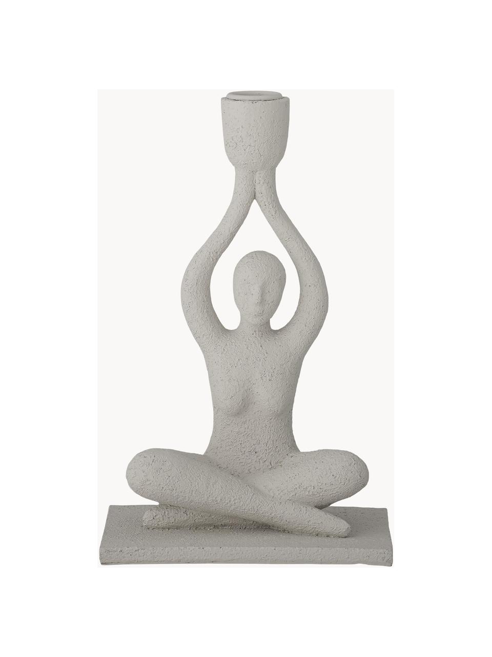 Candelabro Lucie, Poliresina, Blanco crema, An 15 x Al 24 cm