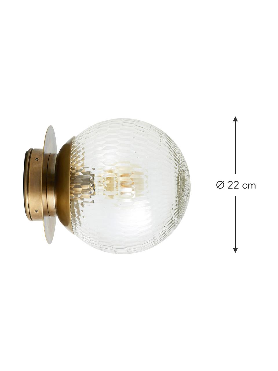 Wandlamp Zeus, Messingkleurig, Ø 22 x D 24 cm