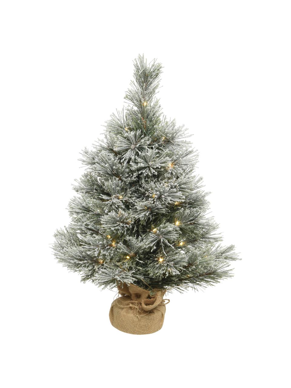 LED kunstkerstboom Cashmere H 60 cm, besneeuwd, Groen, wit, Ø 40 x H 60 cm