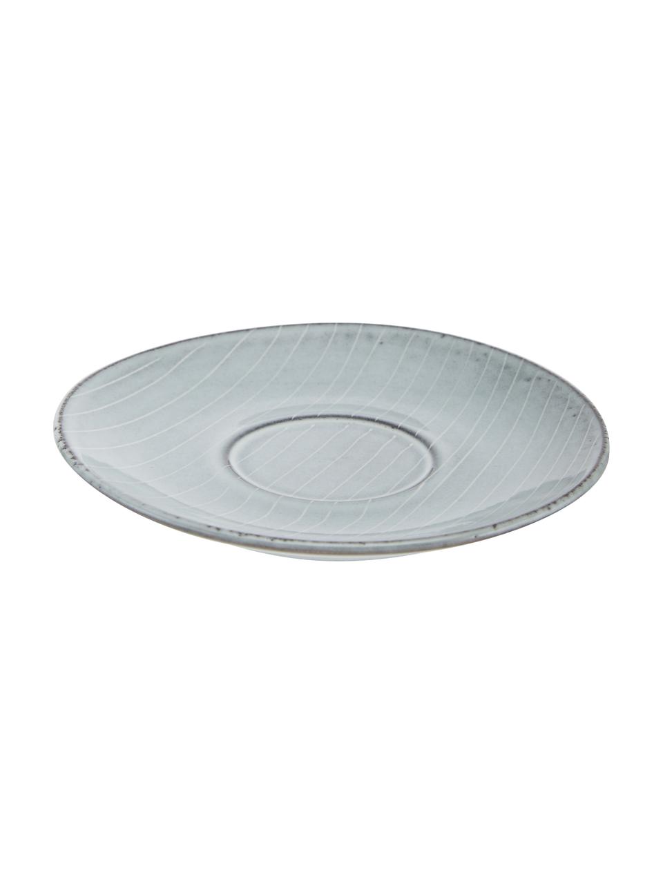 Ręcznie wykonana filiżanka ze spodkiem Nordic Sand, Kamionka, Odcienie szarego, odcienie niebieskiego, Ø 8 x W 7 cm, 150 ml