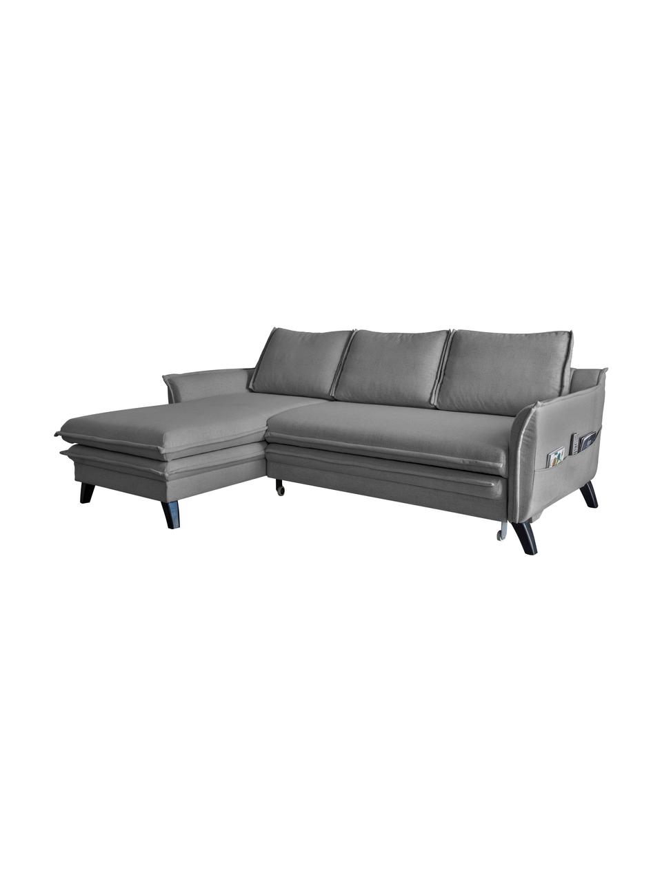 Sofá rinconera cama Charming Charlie, con espacio de almacenamiento, Tapizado: 100% poliéster tacto de l, Estructura: madera, aglomerado, Gris, An 228 x F 150 cm, chaise longue derecha