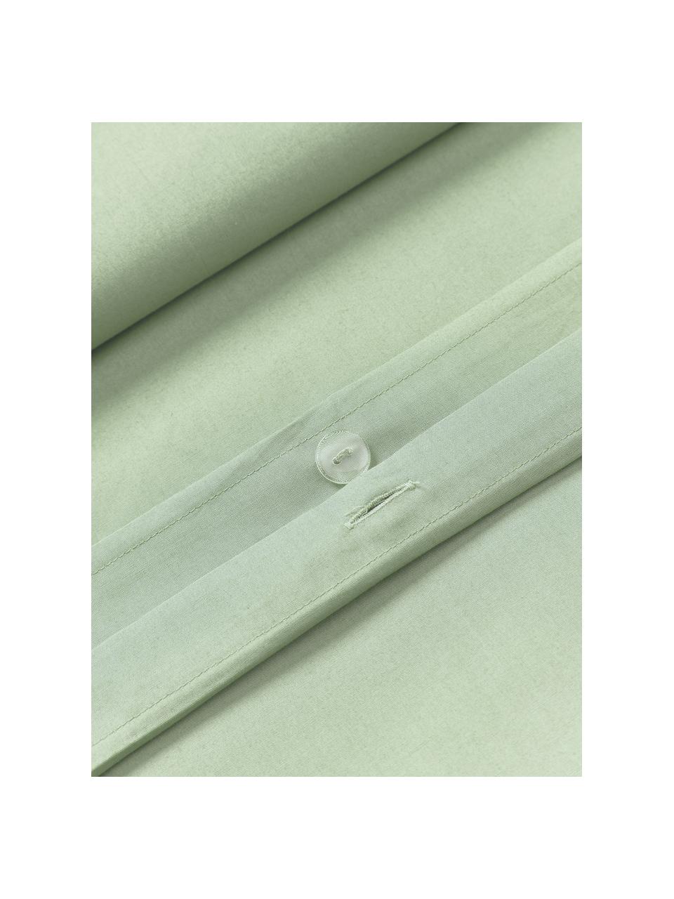 Taie d'oreiller en percale de coton Elsie, Vert sauge, larg. 50 x long. 70 cm