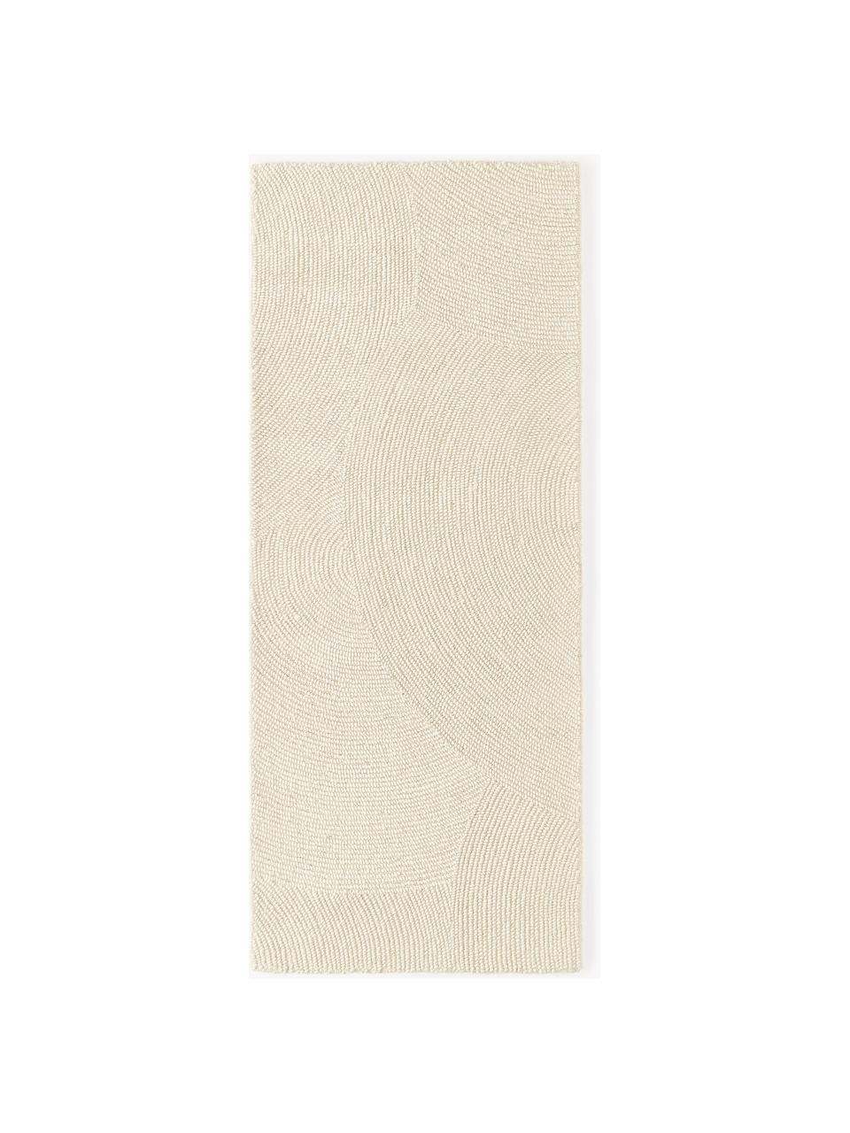 Tapis en laine tufté main Eleni, 100 % laine, certifiée RWS

Les tapis en laine peuvent perdre des fibres lors des premières semaines et des peluches peuvent se former, ce phénomène est naturel et diminue à mesure de votre usage et du temps, Blanc cassé, larg. 80 x long. 200 cm