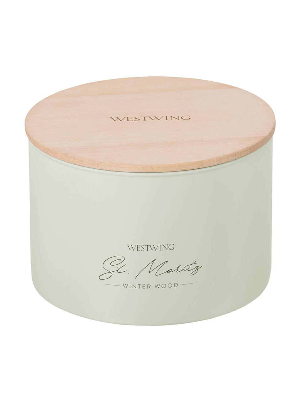 Bougie parfumée à quatre mèches St. Moritz (bois de santal), Vert sauge, ∅ 15 x haut. 11 cm