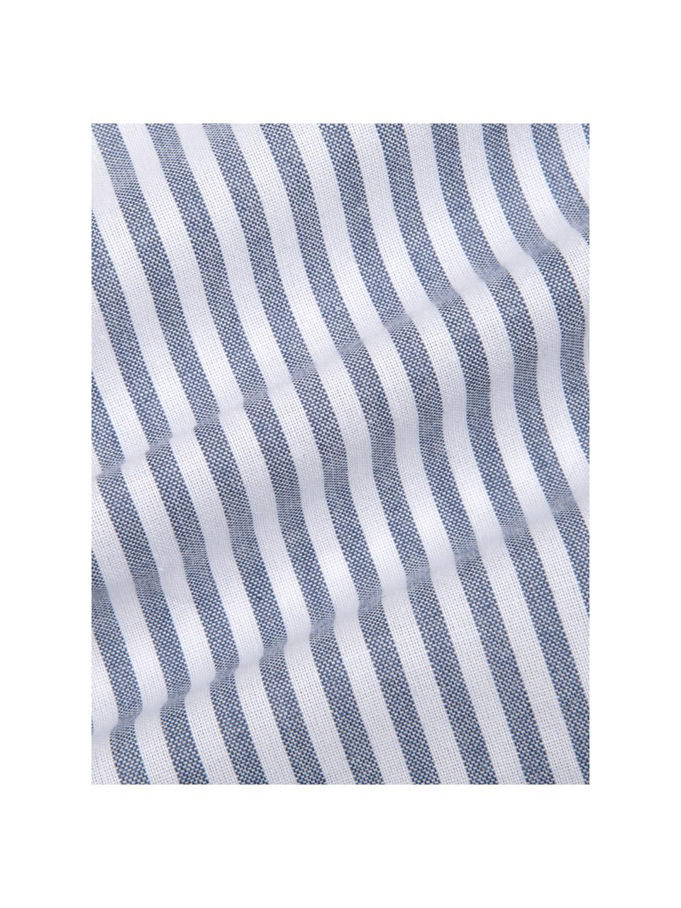 Taie d'oreiller 65x65 coton renforcé Ellie, 2 pièces, Blanc, bleu foncé, 65 x 65 cm