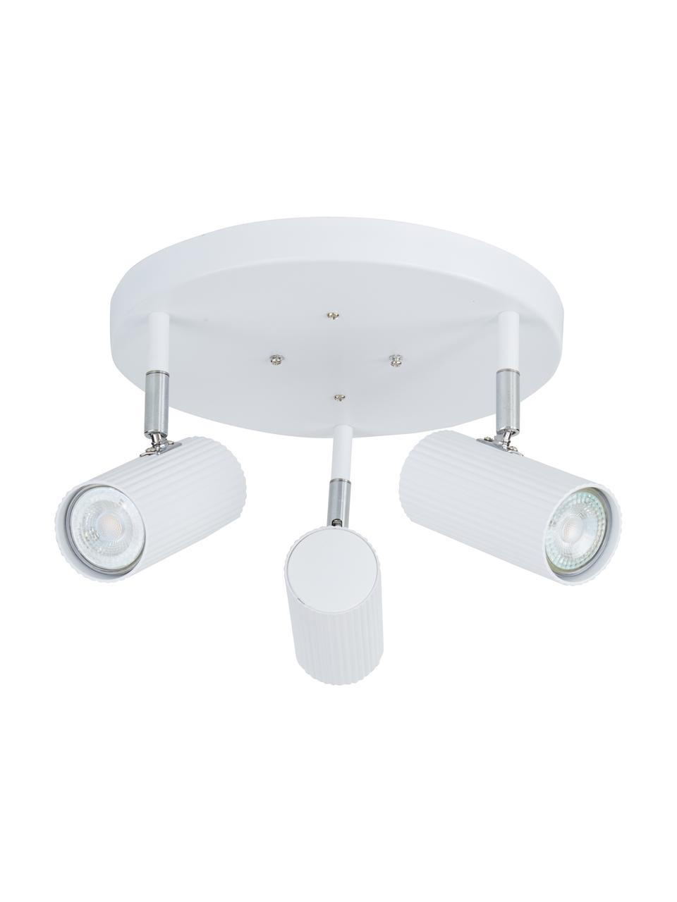 Faretti da soffitto bianchi Hubble, Paralume: metallo rivestito, Baldacchino: metallo rivestito, Bianco, cromo, Ø 25 x Alt. 16 cm