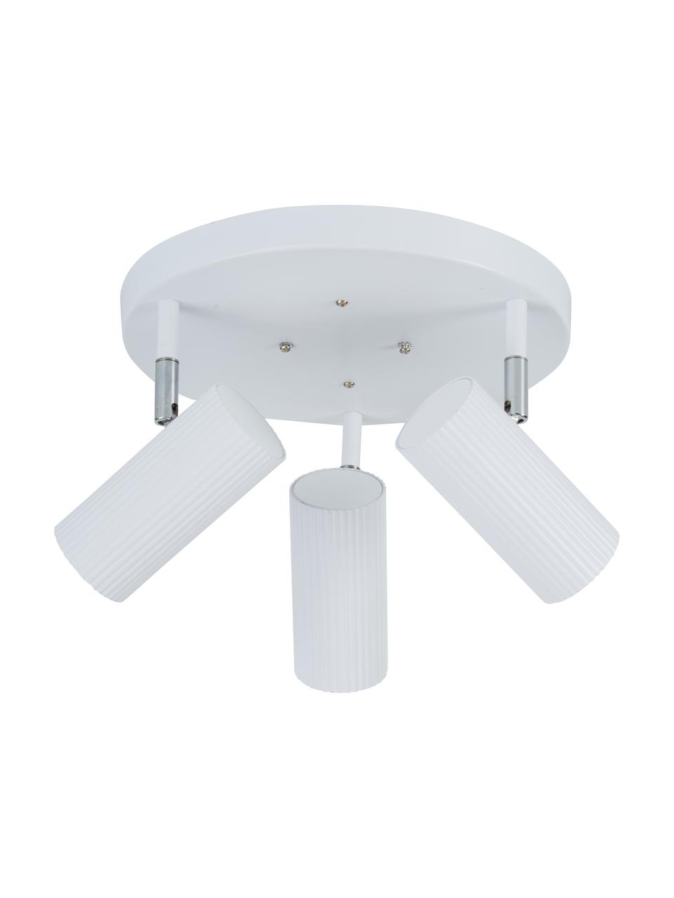 Faretti da soffitto bianchi Hubble, Paralume: metallo rivestito, Baldacchino: metallo rivestito, Bianco, cromo, Ø 25 x Alt. 16 cm