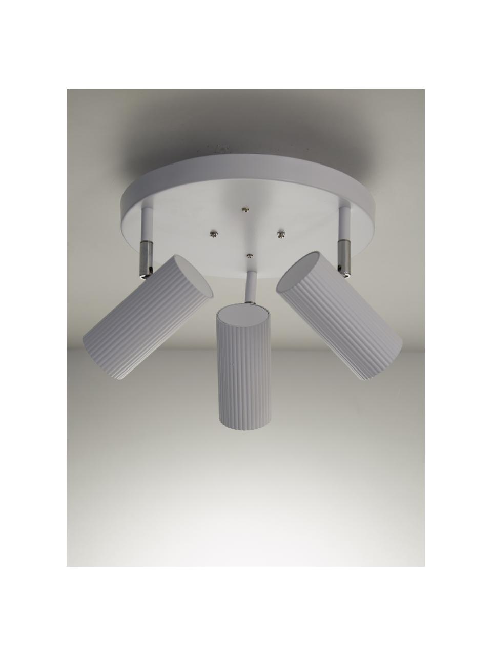 Faretti da soffitto bianchi Hubble, Paralume: metallo rivestito, Baldacchino: metallo rivestito, Bianco, cromo, Ø 25 x Alt. 16 cm