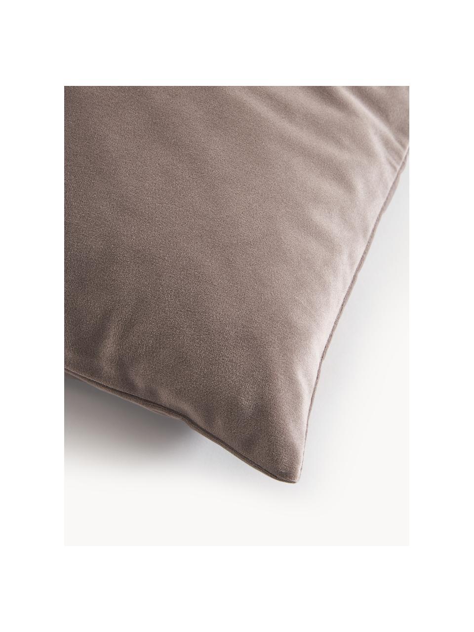 Samt-Kissenhüllen Rush, 2 Stück, 100 % Polyester (recycled), GRS-zertifiziert, Taupe, B 45 x L 45 cm