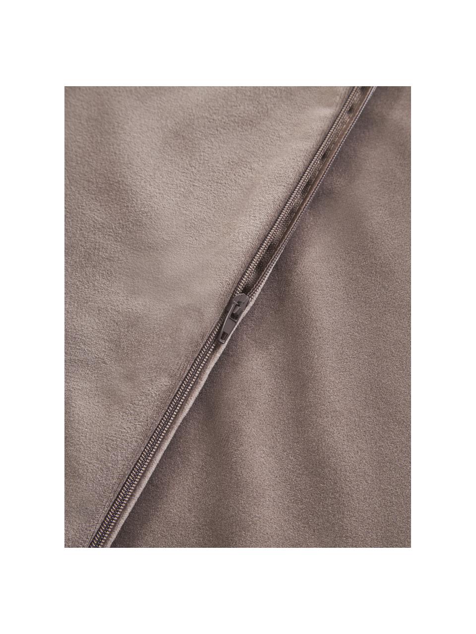 Zamatový poťah na vankúš Rush, 2 ks, 100 % polyester (recyklovaný), Sivobéžová, Š 45 x D 45 cm