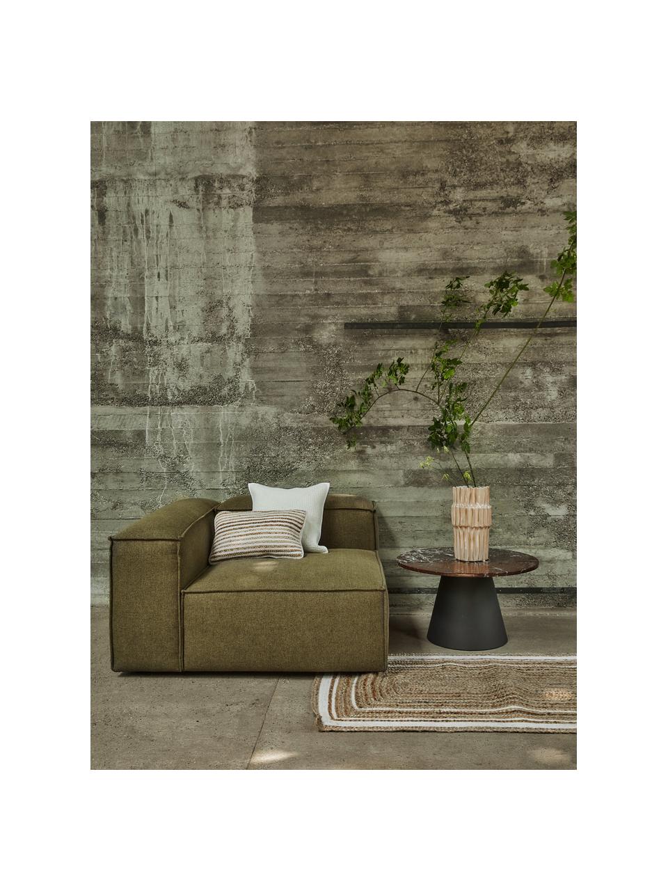 Module d'angle Lennon, Tissu vert, larg. 119 x prof. 119 cm, méridienne à gauche
