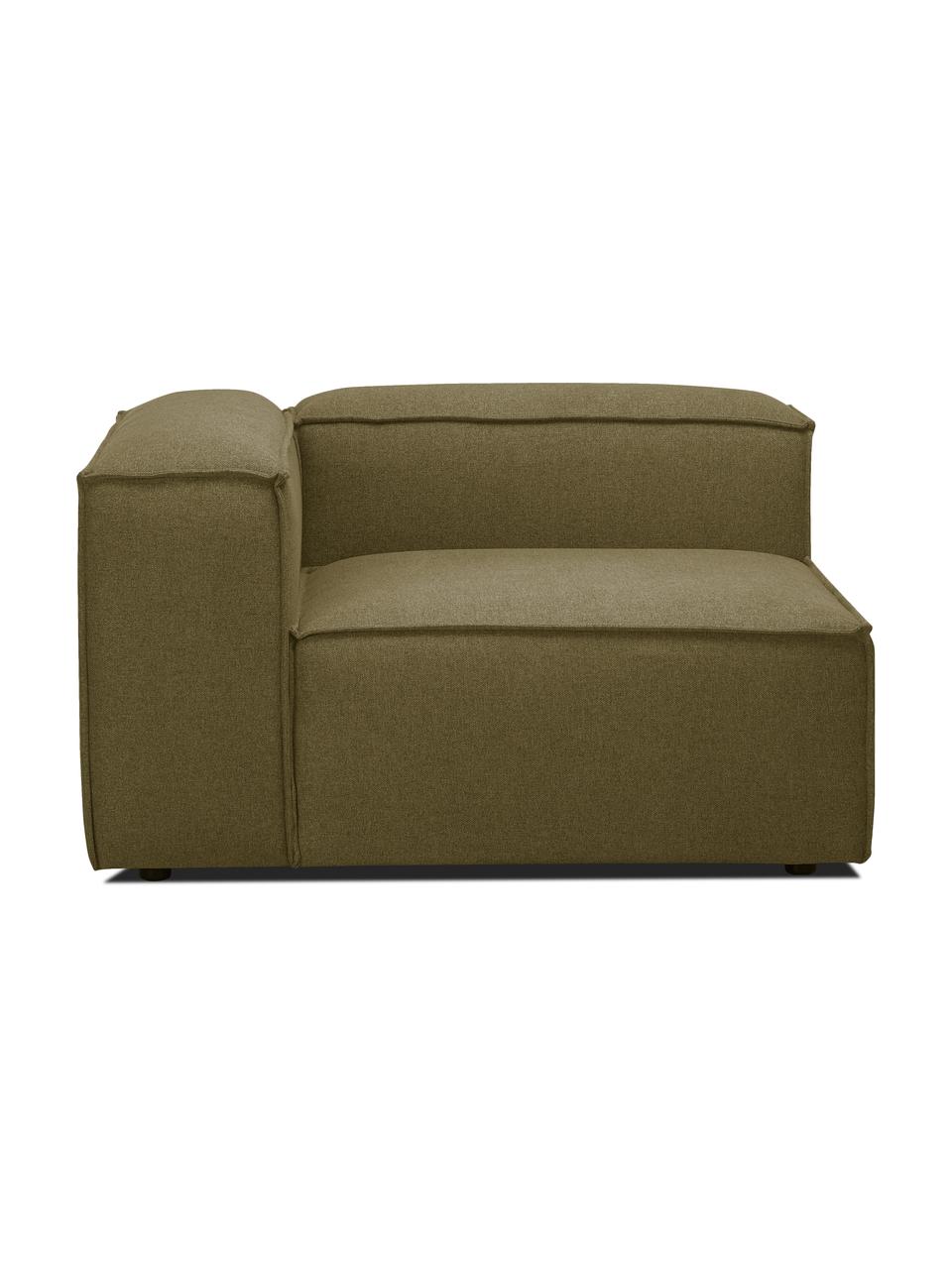 Module d'angle Lennon, Tissu vert, larg. 119 x prof. 119 cm, méridienne à gauche