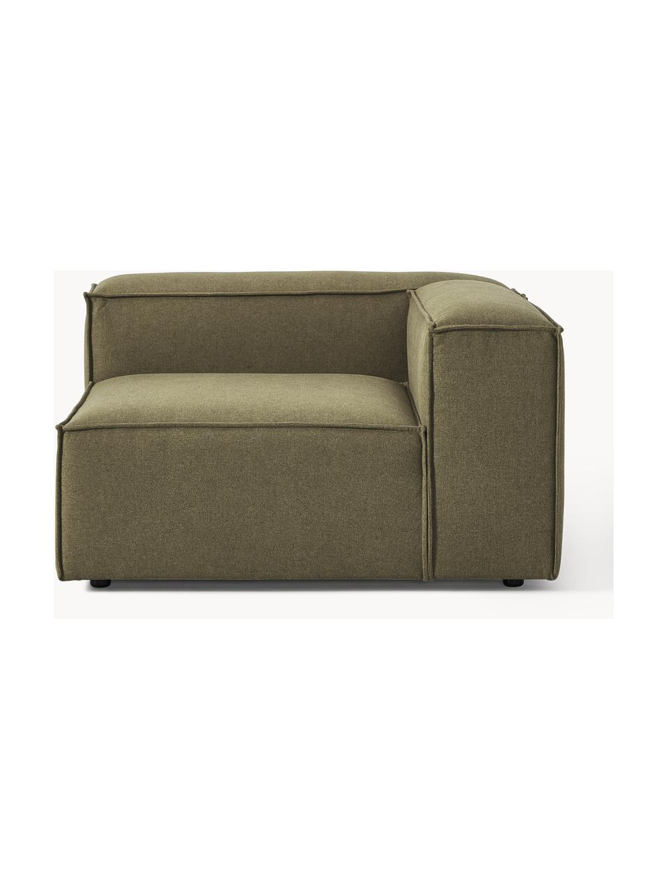 Módulo de esquina sofá Lennon, Tapizado: 100% poliéster Alta resis, Estructura: madera contrachapada de p, Patas: plástico Este producto es, Tejido verde oliva, An 119 x F 119 cm, chaise longue izquierda